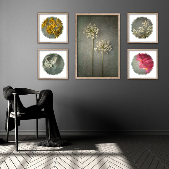 Set of 5 extra large Botanical WALL ART PRINTS Foraged Etsy