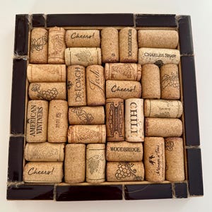 Wine Cork Trivet/ Hot Pad Glass Accent