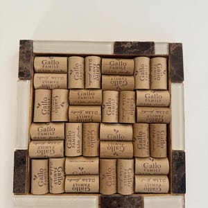 Wine Cork Trivet/ Hot Pad Glass Accent Recycled Cork