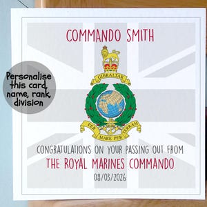 ARMY CADET passing out retirement commissioning commando officer card private Sandhurst Training Centres British Army Personalised Any crest