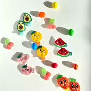 Fruit Toddler Crochet Hair Clips | Hand Knitted Fruit Hair Clips | Cute Crochet Hair Clips for Baby Girls |