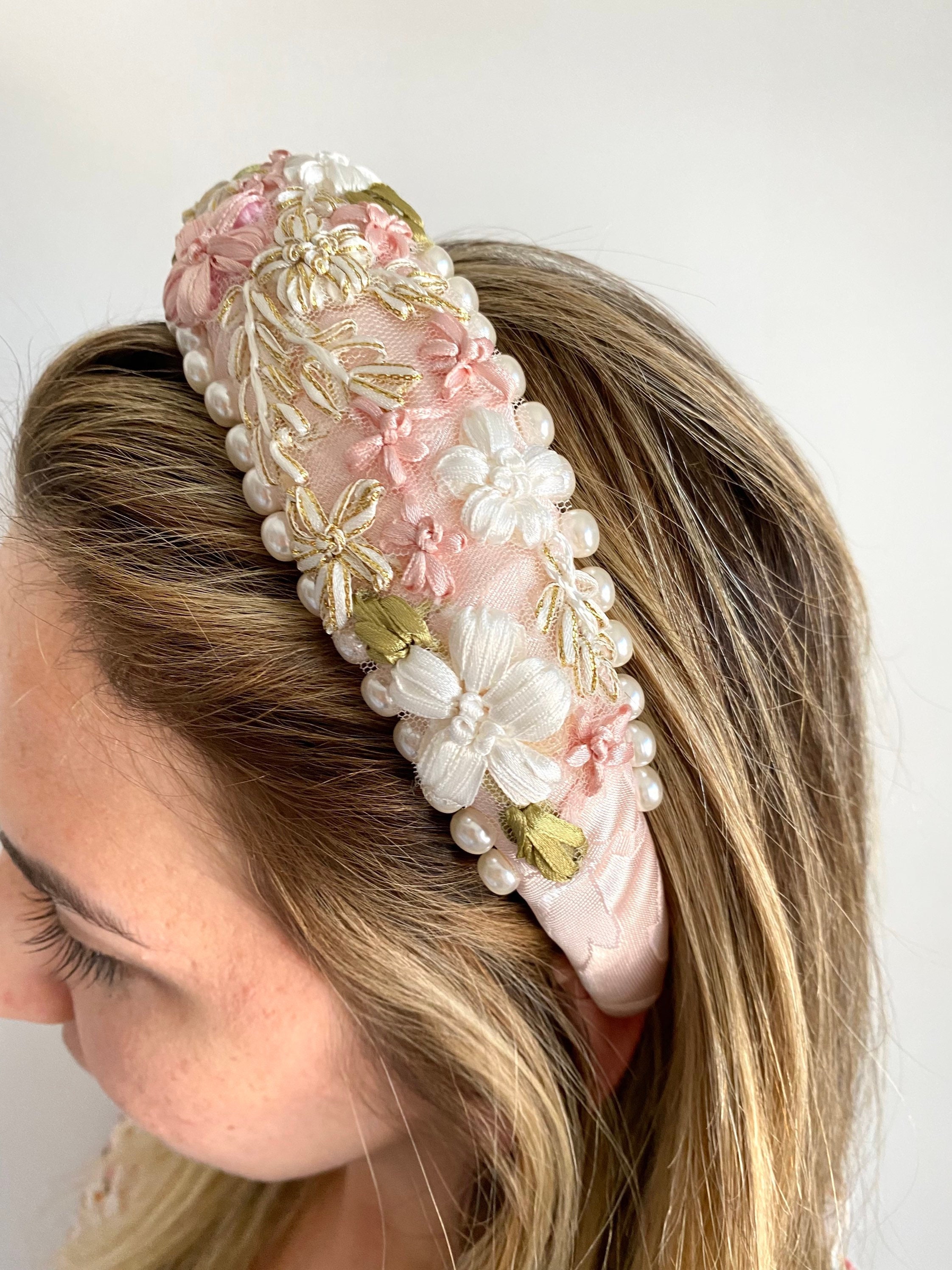 Headbands for Women,Pearl Headband Floral Headbands Padded Headbands for Women Amazon.com : DOXISHRUKY Fashion Headbands for Women Girls  main image 3