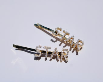 Pearl &quot;STAR&quot; bobby hair pin, Pearl Hair Pins, Pearl hair Barrette / hair clips for women / small Christmas gifts  / Stocking Stuffer