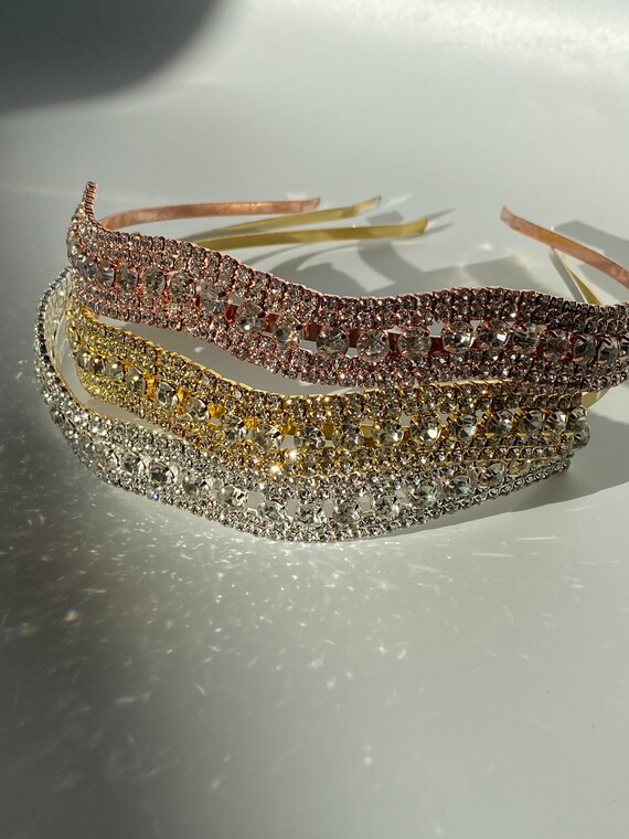 Handmade BlingBling Rhinestone headband Handmade FABULOUS Glass Rhinestone BLING Headband Black  main image 3