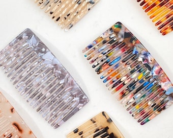 Tortoise Shell Hair Combs | Resin Marble Hair Combs for Men and Women | Holiday Gifts