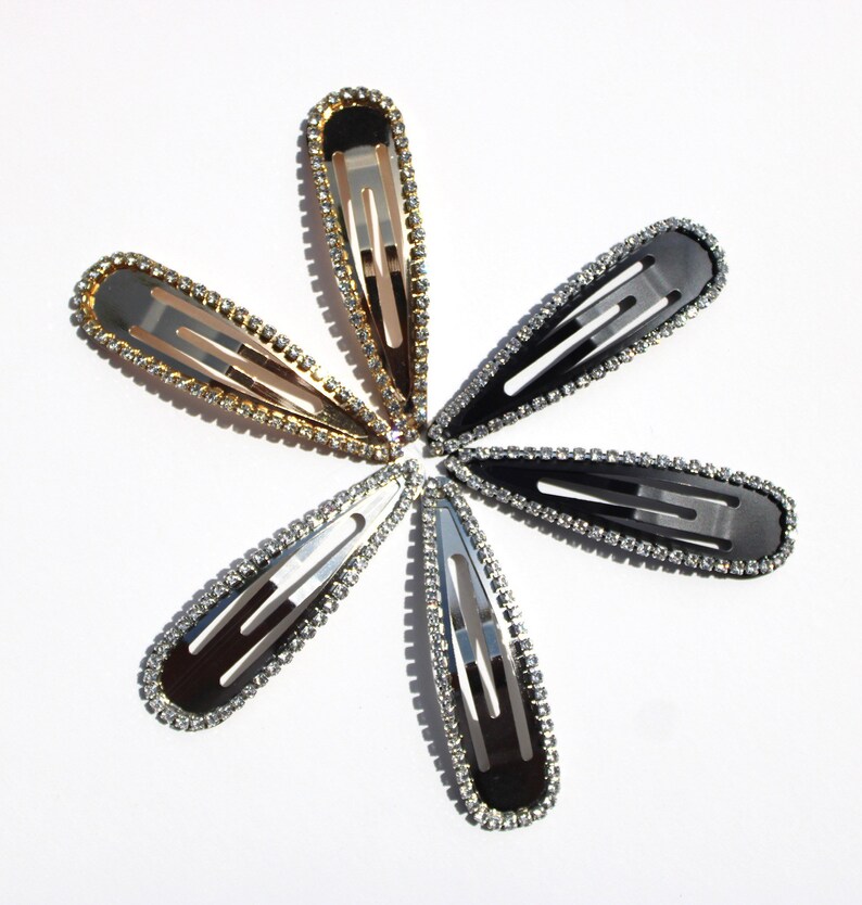 Open Rhinestone Snap Clip / Hair Barrette Rhinestone / Etsy