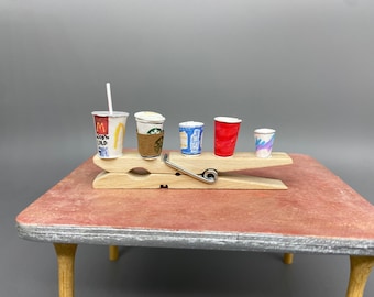 Miniature Disposable Cups Set | 1:12 Scale Dollhouse Accessories