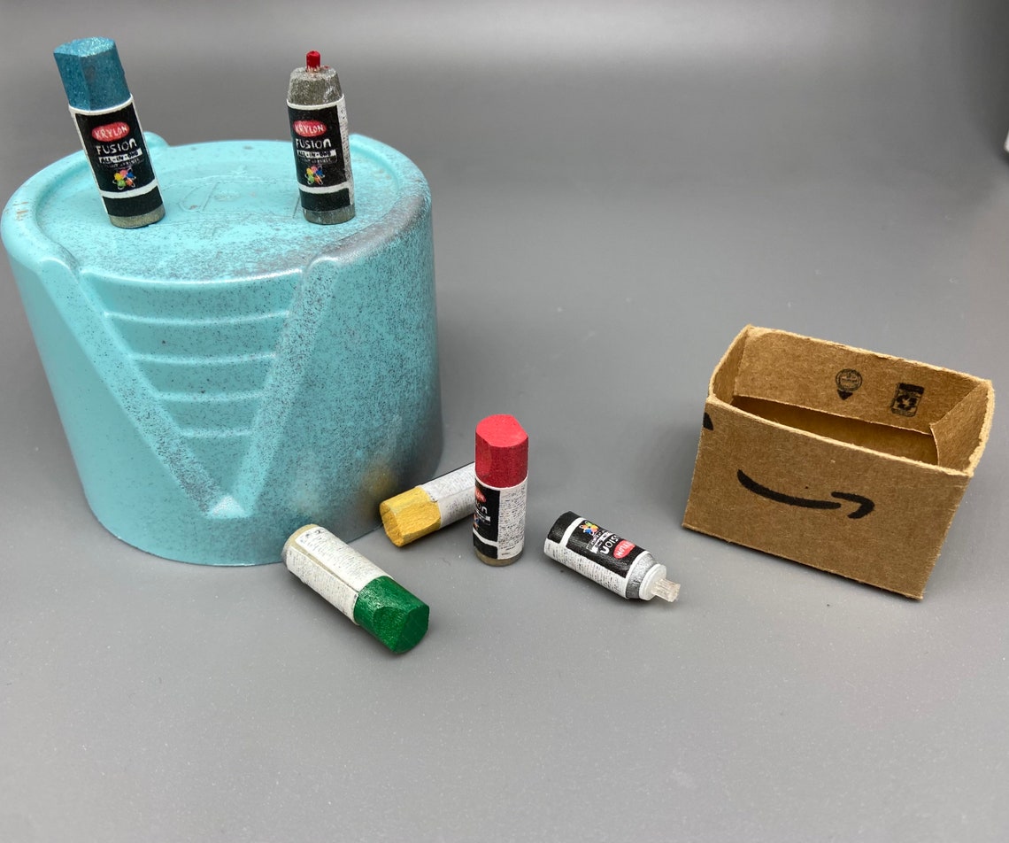Miniature Cardboard Box of Spray Paint 112 Scale Etsy