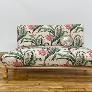Tropical print sofa 1:12 scale miniature