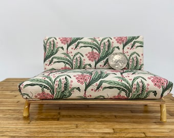 Tropical print sofa 1:12 scale miniature
