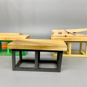 Miniature side table, bench, coffee table 1:12 scale