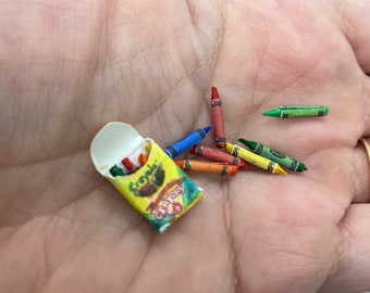 Miniature box of crayons 1:12 scale