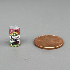 Miniature can of refried beans 1:12 scale