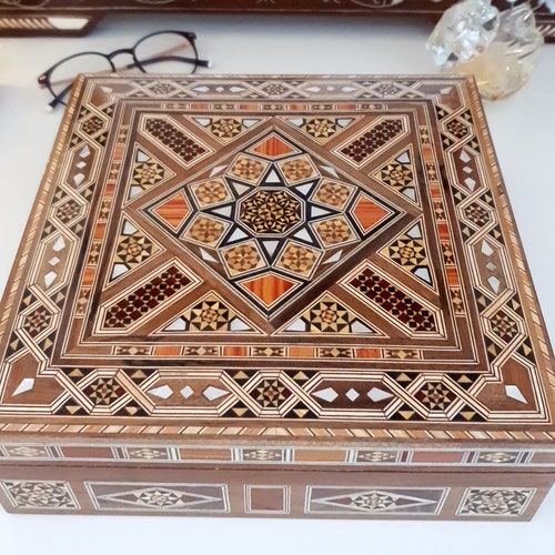 Beautiful Jewelry Mosaic Wooden Handmade Box 