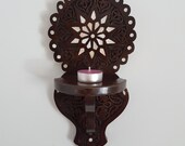 A Gorgeous wooden wall hanging,Wall art,Candle holders,Wall light fixture,mother of Pearl arts and Crafts ,Wall Decor,Living room decor