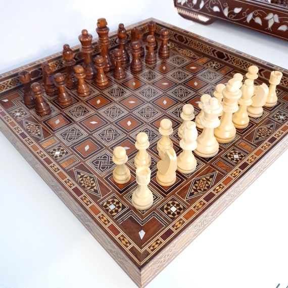 My girlfriend gave me this beautiful handmade chessboard for