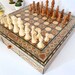 Handmade chess Board/checkers Size 40x40cm with two drawers, Wooden Chess pieces , hand carved Game board, Gift for husband. 