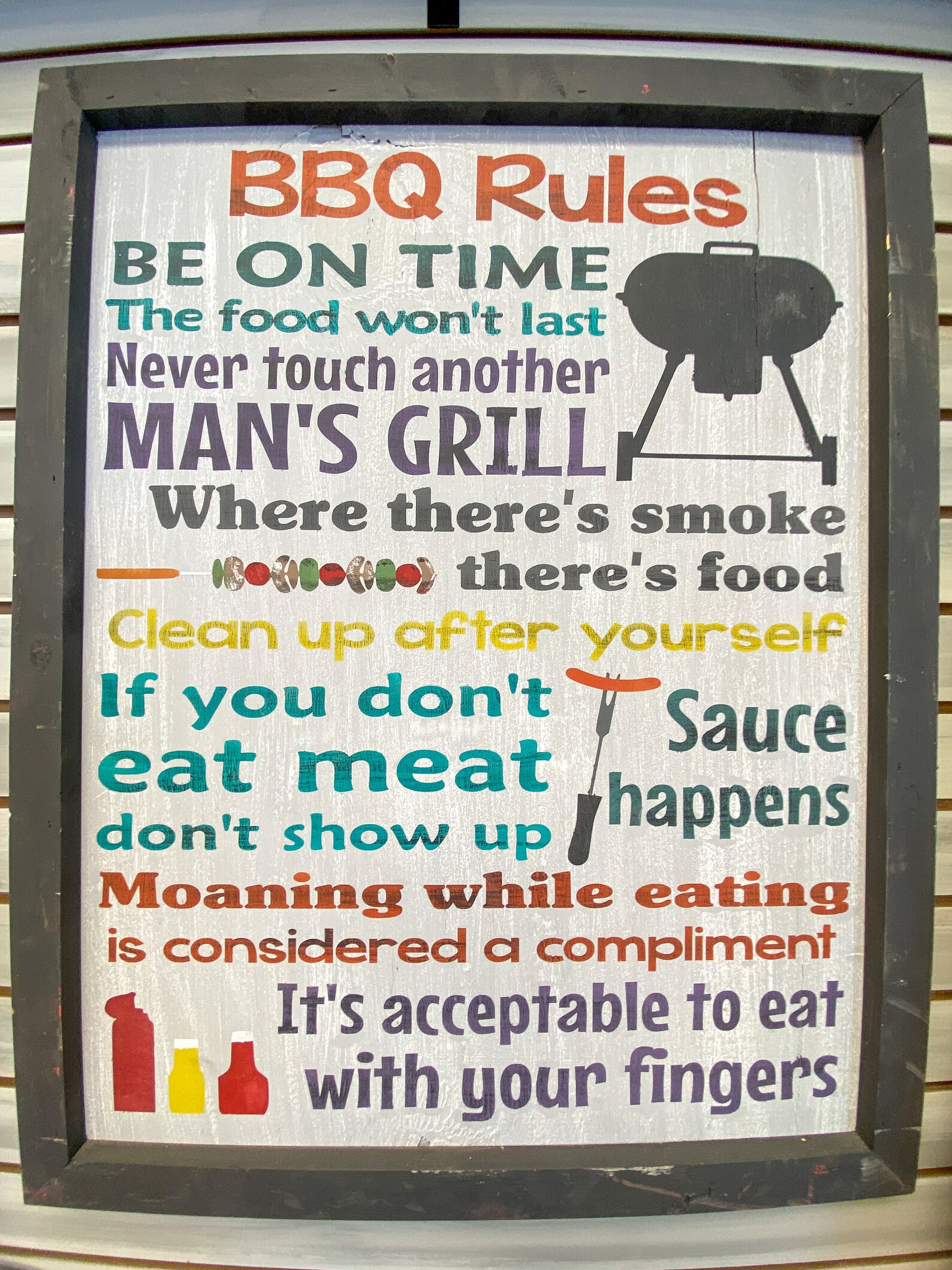 BBQ Rules Outdoor Sign Deck Sign Father's Day Home Etsy