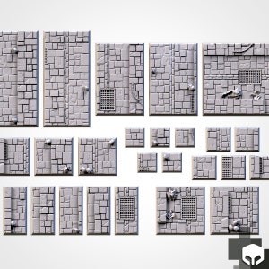 Dungeon Square Bases voor Tafelspellen, Hars gedrukt in verschillende maten
