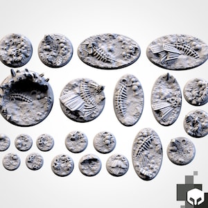 Alien Bases for Tabletop Games, Resin printed in different sizes