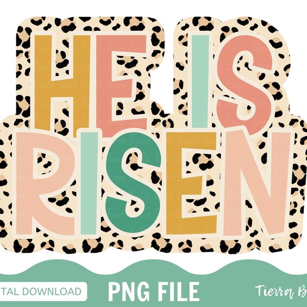 He Is Risen PNG | Retro Easter PNG| Instant Digital Download | Sublimation Designs | DTG Designs