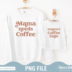 Mama and Mini PNG | Mommy and Me PNG | Boho Mama Png | Retro Png | Coffee Png | Sublimation Designs | DTG Designs