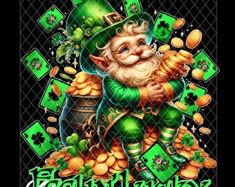 Diseño de camiseta de póquer del Día de San Patricio con la suerte