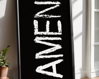 AMEN Print,  Christian School Poster, Kids Christian Wall Art,Religious Wall Decor,Boy Girl Christian Gifts,Bible Pray Art Minimalist Modern