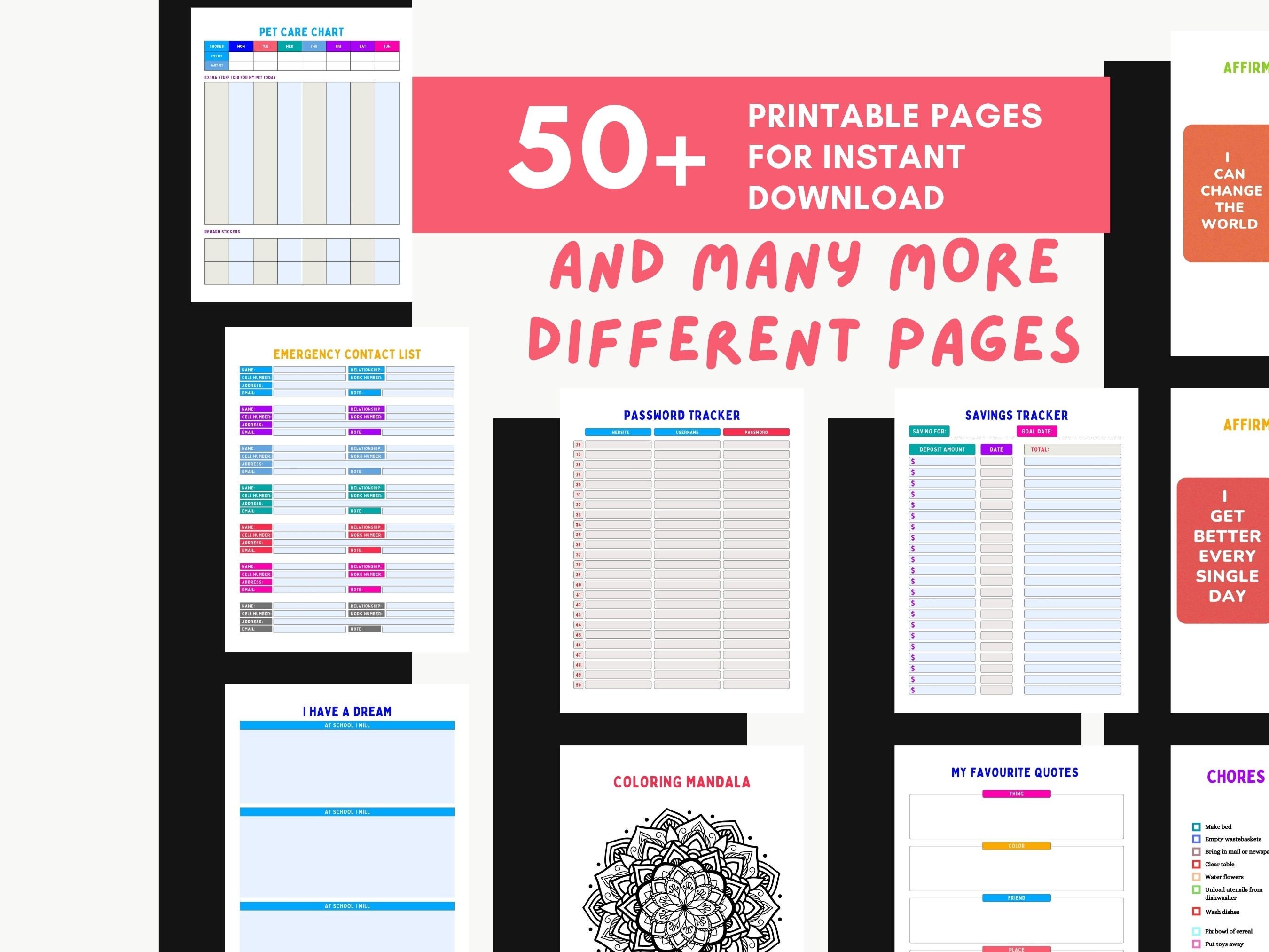 Printable ADHD Planner for Kids, ADHD Planner Student, ADHD Kids ...
