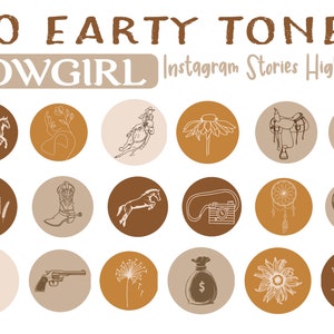 Instagram cow-girl, 60 couvertures de faits saillants Instagram cow-girl, 60 couvertures de faits saillants Western IG, icônes Instagram Far West, faits saillants bruns de l&#39;histoire IG