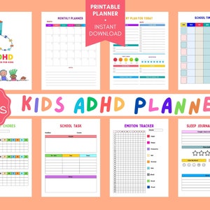 Printable ADHD Planner for Kids, ADHD Planner Student, ADHD Kids Planner