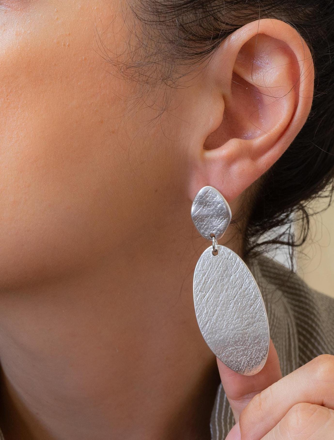 Aneneiceera Vintage Ovale Vuoto Orecchini Penzoloni Argento Ovale Orecchini A Cerchio Geometrico Filigrana Orecchini A Goccia Gioielli Per Le Donne E Le Ragazze (argento