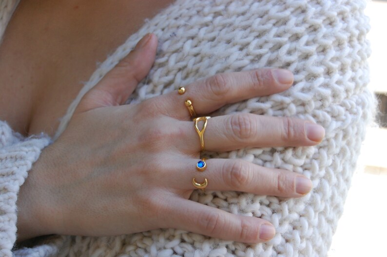 Two Balls Open Adjustable Gold Ring Double Ball Ring Simple - Etsy