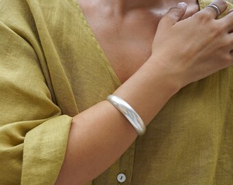 Big silver sade bold cuff, thick silver plated bracelet, stacking statement bracelet boho delicate minimalist, free people style, 6-7.5 in
