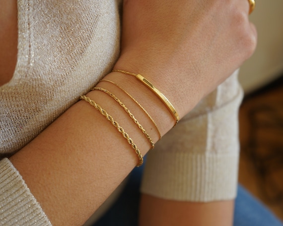 Bracelet femme serpent plaqué or, bijou pour avant-bras ou poignet
