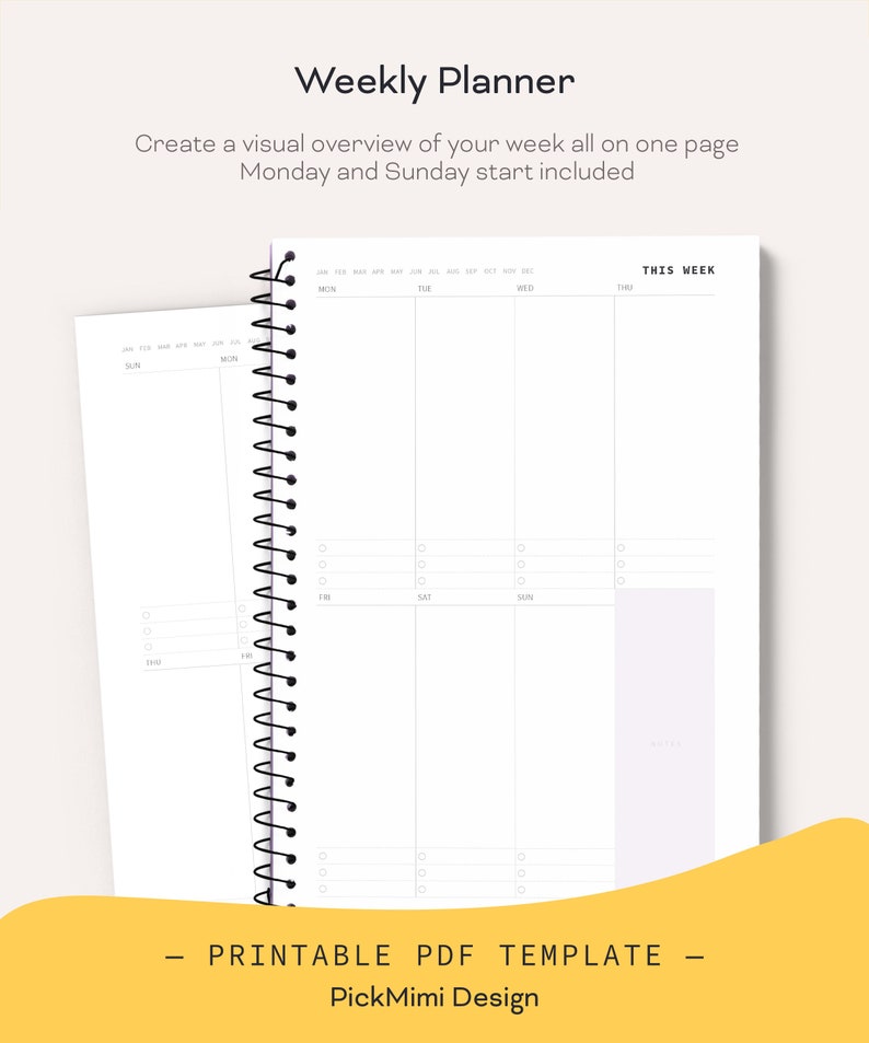 Weekly Printable Planner for Binder / Time Organizer / Etsy
