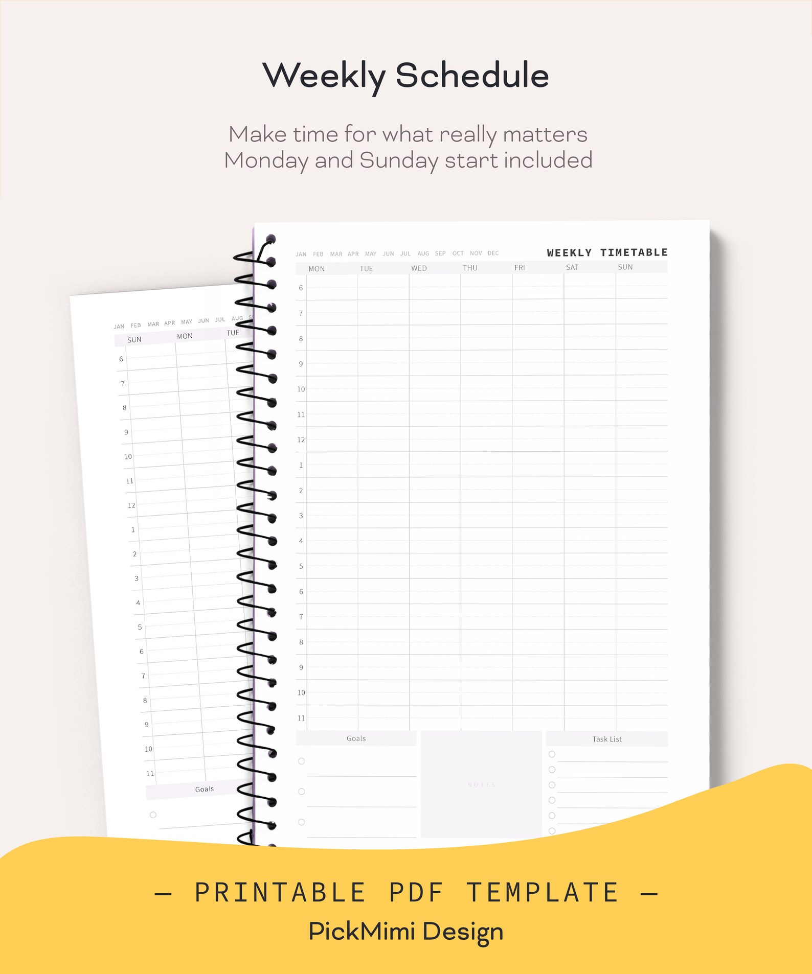 Weekly Printable Planner for Binder / Time Organizer / Etsy