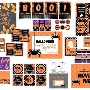 Halloween Movie Night Printable Kit INSTANT DOWNLOAD - Etsy