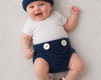 Baby, 4th of July themed, hat and diaper cover set. Booties optional.