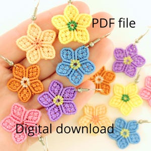 Micro Macrame Flower Tutorial - PDF Digital Download, over 50 pictures with free YouTube video DIY