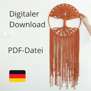 Makramee Lebensbaum Anleitung | DIY Wandbehang | PDF Anleitung | Deutsch