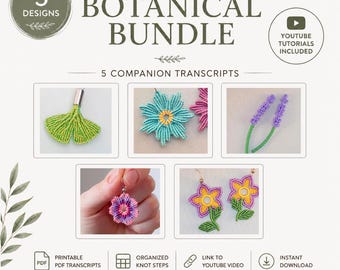 Micro Macrame Botanical Bundle | 5 Printable Companion Guides for YouTube Tutorials (PDF Download)