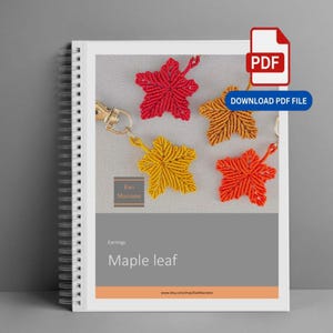Motivo a foglia d'acero in micro macramè: gioielli e decorazioni fai da te (tutorial in PDF)