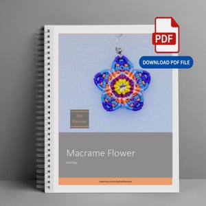 Micro Macrame Flower Tutorial: Photo & Video DIY (PDF Download)