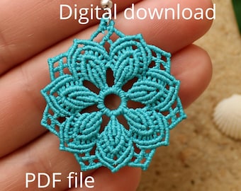 Patrón de macramé playero en PDF / Tutorial de adorno costero / Joyería DIY con temática oceánica / Descarga digital