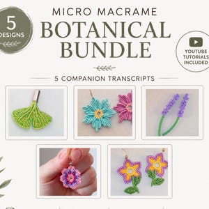 Micro Macrame Botanical Bundle | 5 Printable Companion Guides for YouTube Tutorials (PDF Download)