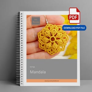 Mandala flower pattern, Tutorial - PDF Digital Download, over 90 pictures, Handmade Mandala jewelry