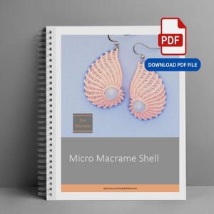DIY Micro Macrame Shell Earrings Tutorial: Photo & Video Guide (PDF Download)