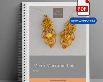 Boho Chic Macrame Earrings DIY Tutorial: Photo & Video (PDF Download)