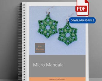DIY Micro Macrame Mandala Tutorial - PDF Digital Download, over 50 pictures
